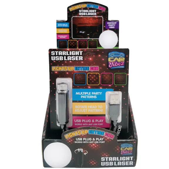 Car Mood Starlight USB Laser - 6 Pieces Per Retail Ready Display 23306