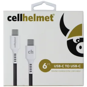 CellHelmet (6-Ft) USB-C to USB-C Round Charge/Sync Cable - White/Black