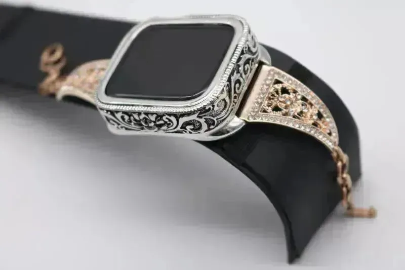 Classy Vintage Carved Watch Protective Case Compatible with Apple Smart Watch