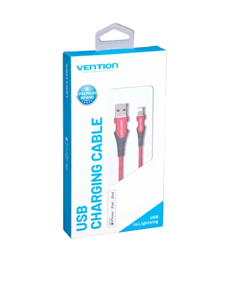 [CLEARANCE] Vention USB 2.0 to Lightning Port Charging and Data Cable for Apple Phones and Tablets (Aluminum, Red, Purple) (0.5M, 1M, 1.5M, 2M) | LAB