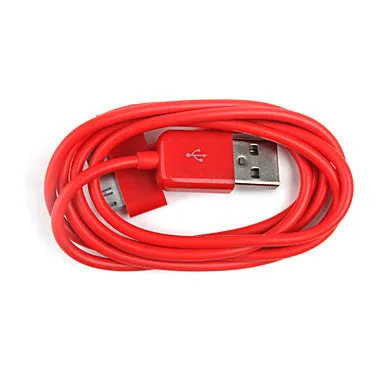 Colorful Sync and Charge Cable for iPad and iPhone 4/4S (Red/100cm Length)