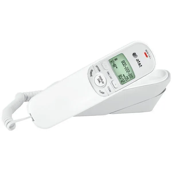 Corded Trimline Phone with Caller ID (White)