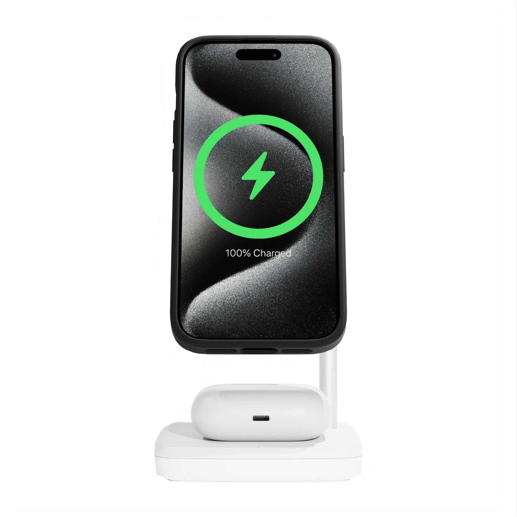 Cygnett ChargeBase 2-in-1 Magnetic Wireless Charger (White)