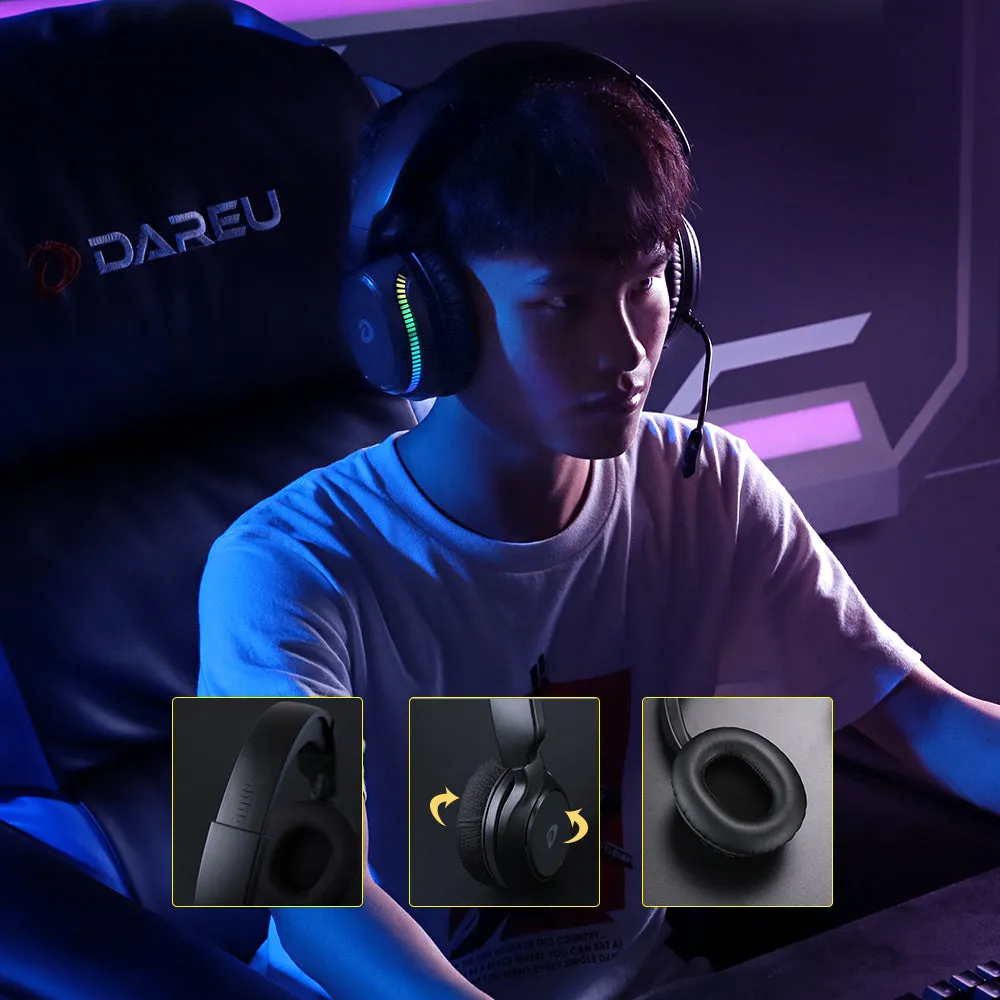 Dareu A710 5.8G wireless gaming headset computer headset multi-device compatible removable microphone