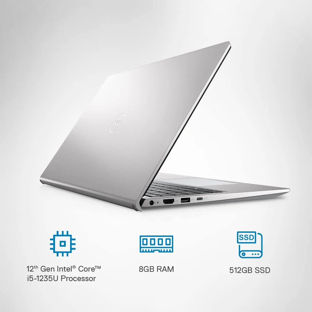 Dell Inspiron 3520 Thin & Light Laptop, Intel Core i5-1235U Processor, 8GB, 512GB SSD, 15.6" (39.62cm) FHD 120Hz 250 nits Display, Windows 11   MSO'21, Backlit KB, 15 Months McAfee, Silver, 1.65kg