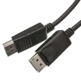 DisplayPort v1.2 Video Cable, 17.28 Gbit/s Data Rate for up to 4k@75Hz, DisplayPort Male, 10 foot