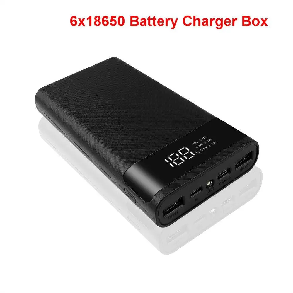 DIY Dual USB Power Bank Case with LED Display for 6 x 18650 Batteries