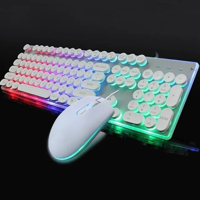 Dragon LED Backlight Gaming USB Wired Keyboard Mouse Set