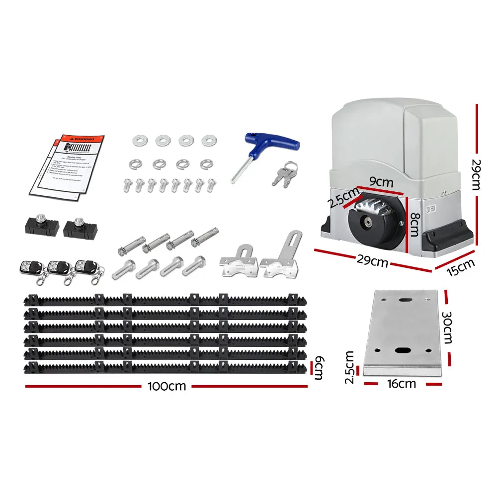 Electric Gate Opener 800KG 6M with Remotes, Auto-Close | LockMaster