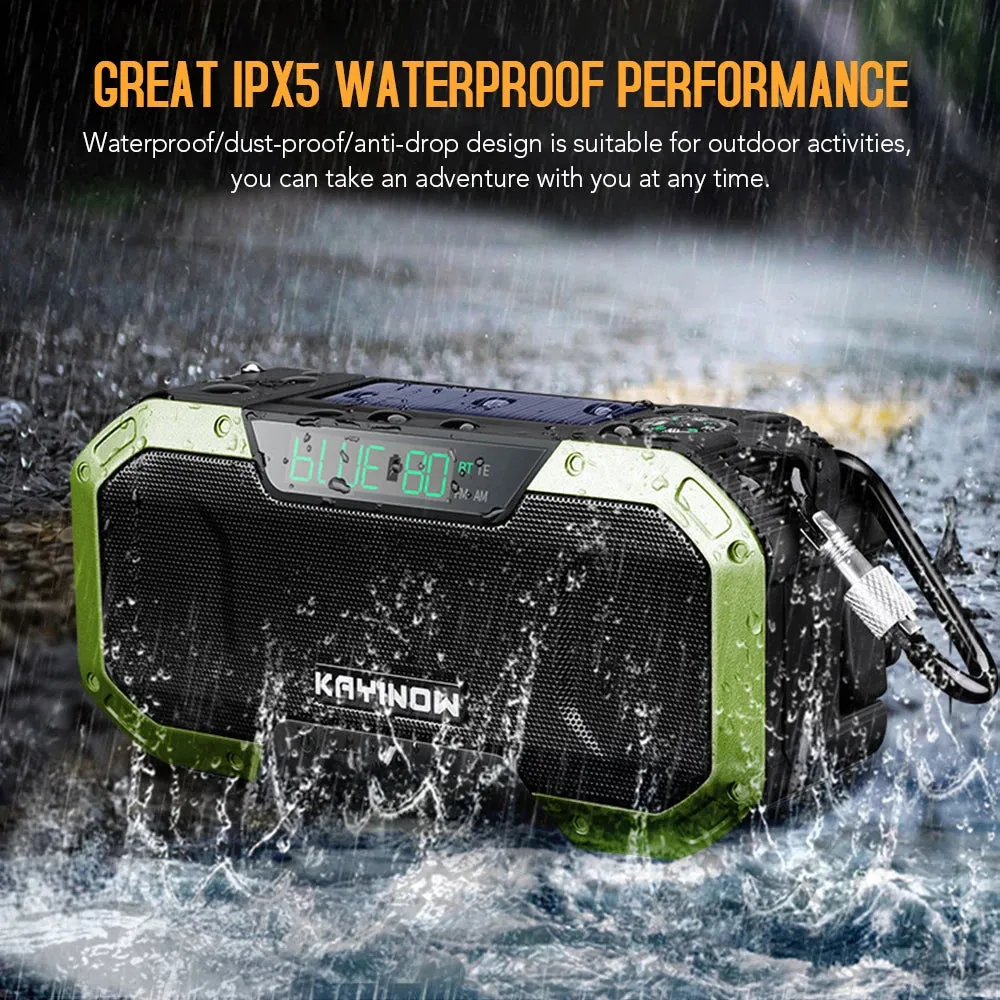 Emergency Sun Power Hand Crank Radio 5000mAh Power Bank Charger Flash Light Outdoor Camping Survival Radio