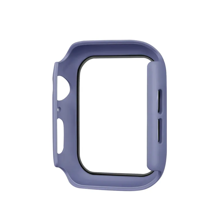 ENKAY Hat-prince Full Coverage PC Case   Tempered Glass Protector for Apple Watch Series 5 / 4 44mm(Blue)