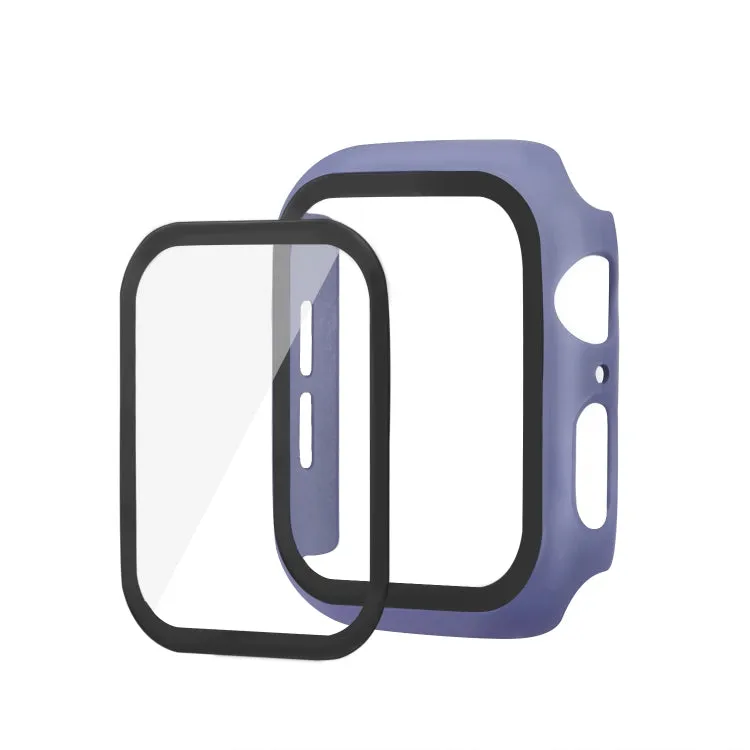 ENKAY Hat-prince Full Coverage PC Case   Tempered Glass Protector for Apple Watch Series 5 / 4 44mm(Blue)