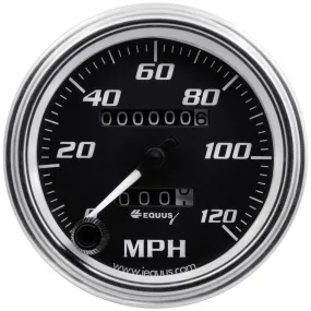 Equus 7000 Classic Series Speedometer - 120 MPH - Mechanical - Analog - 3-3/8" Diameter - Black Face