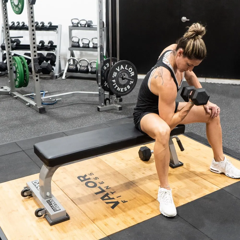 Flat Weight Bench w/ Wheels and Handle