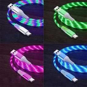 Flow Luminous LED Fast Charging Cable: Stylish Illuminated Data Cord