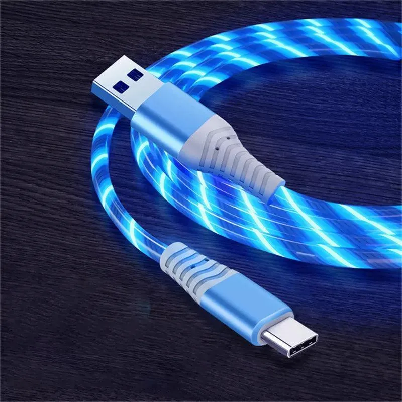 Flow Luminous LED Fast Charging Cable: Stylish Illuminated Data Cord