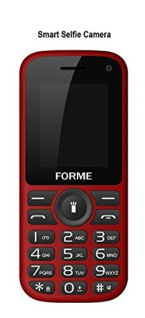 Forme N5  Selfie Mobile Phone with,1.8-inch screen, Dual sim (Red Black)