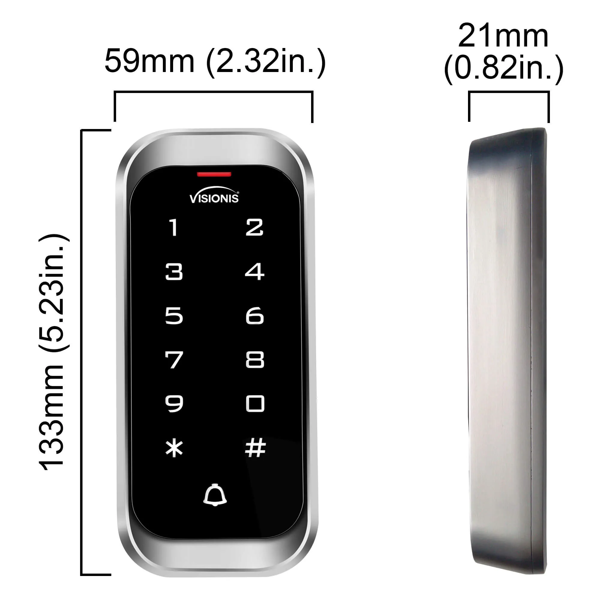 FPC-5601 One Door Access Control In Swinging Door 300lbs Maglock   Slim Outdoor Digital Touch Keypad/ Reader Standalone With Mini Controller   Wiegand 26, No Software, EM Card   Wireless Receiver Kit