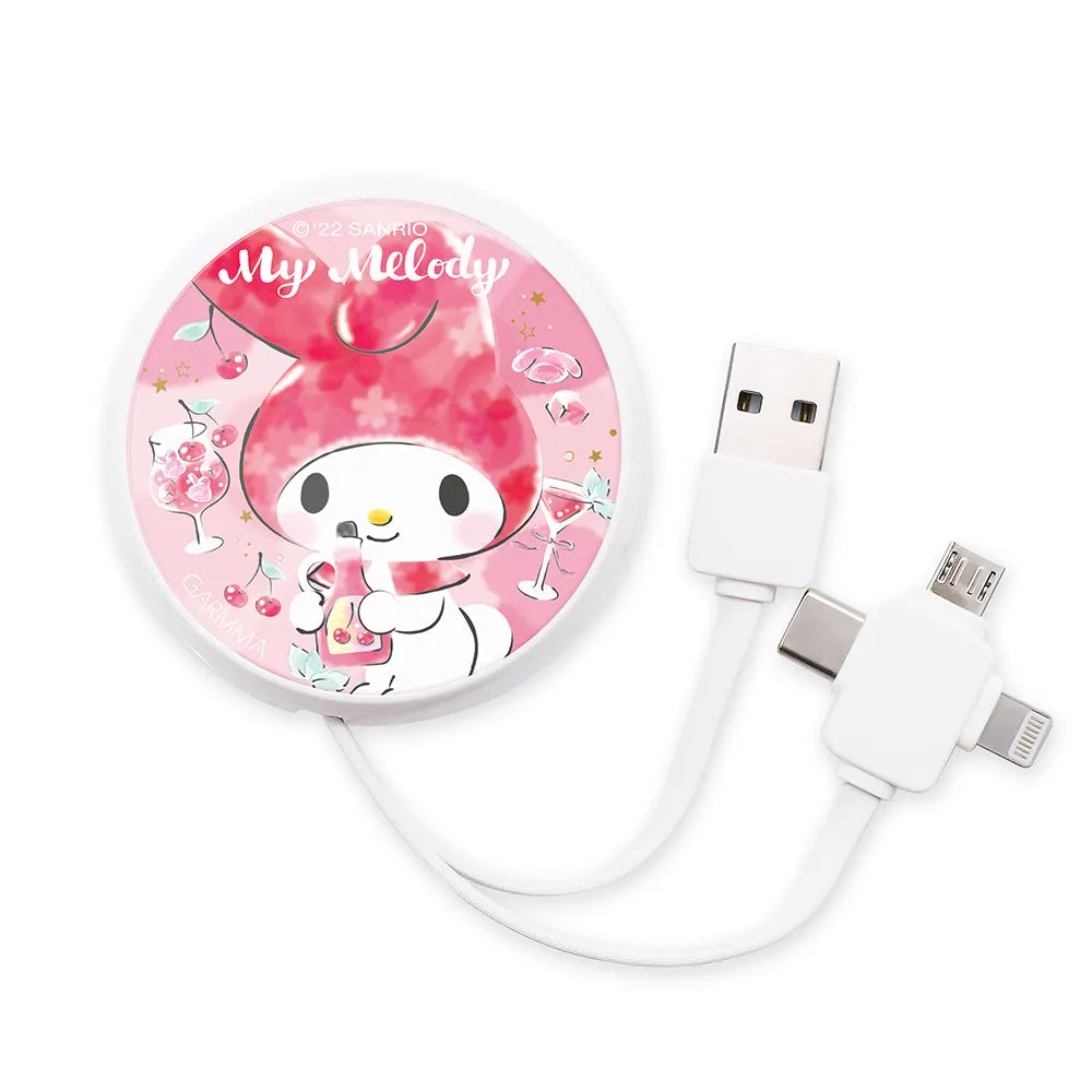 GARMMA Sanrio Characters 3-in-1 Lightning Type-C Micro USB Extracted Extension Cable