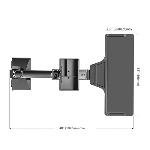 Gas Spring Floating Sit-Stand Single Monitor Desktop Mount - NB 35W (Fits Most 19" ~ 27")