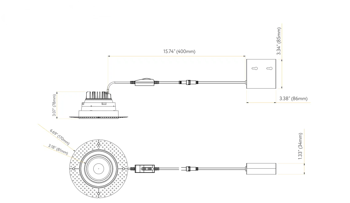 Goodlite G-48404 4″ 13W Trimless Gimbaled Spotlight Selectable CCT