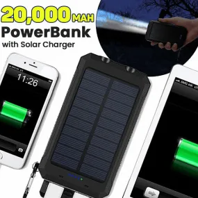 Gpower 20,000 mAh Portable Shockproof Solar Charger Dual USB External Battery PowerBank (GS-02), Assorted Color