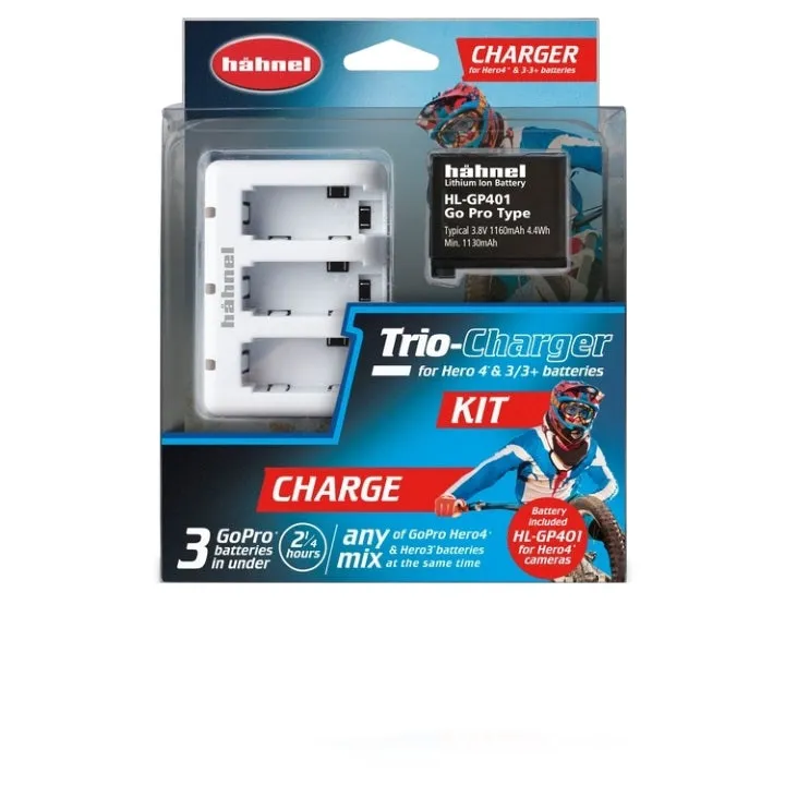 Hahnel Trio Charger for GoPro Hereo3/3 /4 include Battery