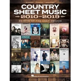 Hal Leonard HL00345260 Country Sheet Music 2010-2019, Piano/Vocal/Guitar Songbook