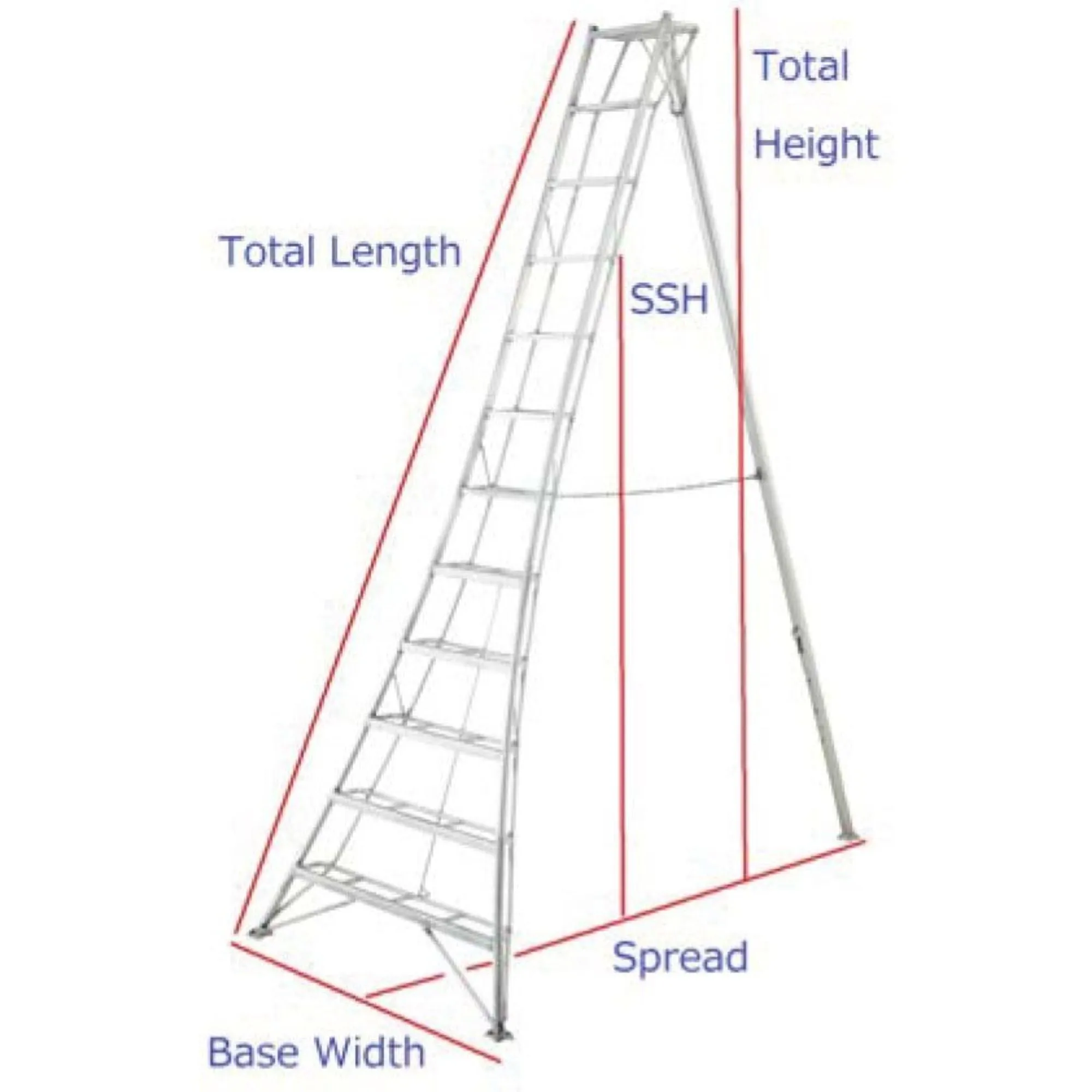 Hasegawa GSU-6AS 6' Platform Tripod Ladder 300 lbs Capacity