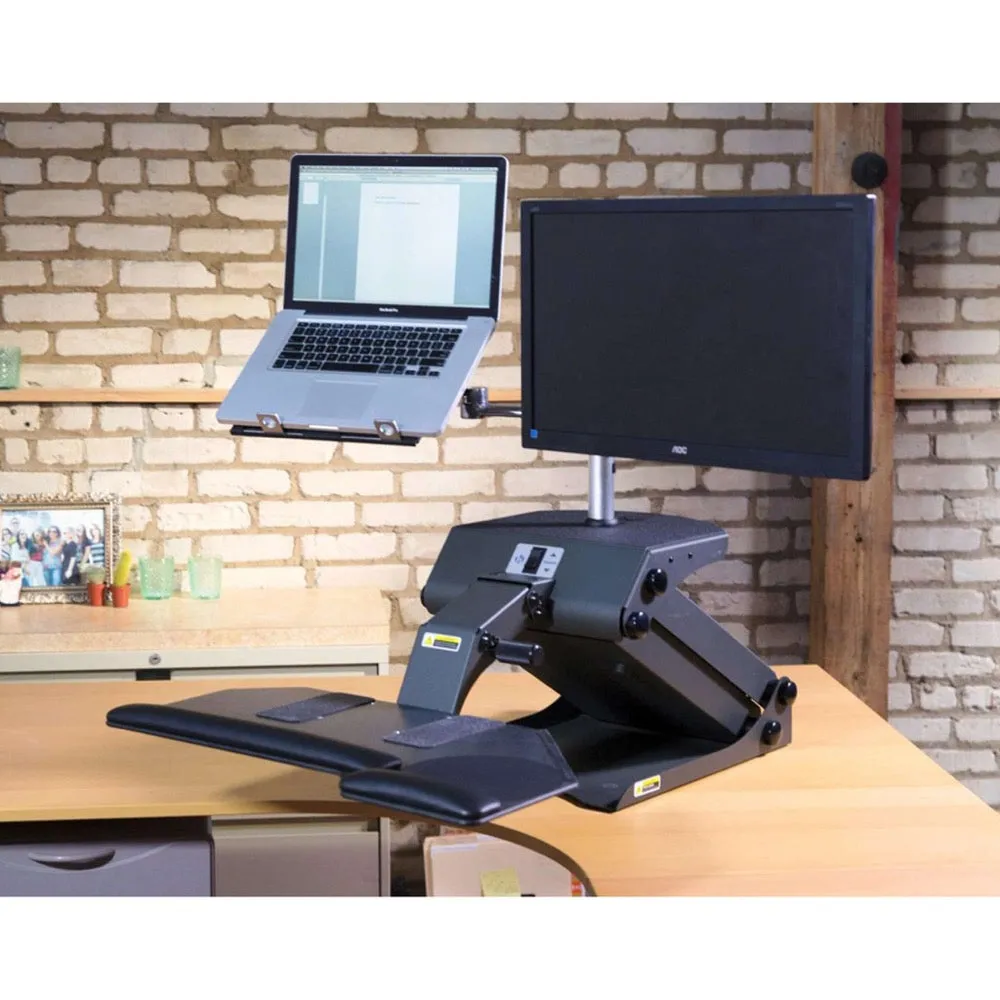 HealthPostures TaskMate Journey 6200 Adjustable Electric Standing Desk, Black