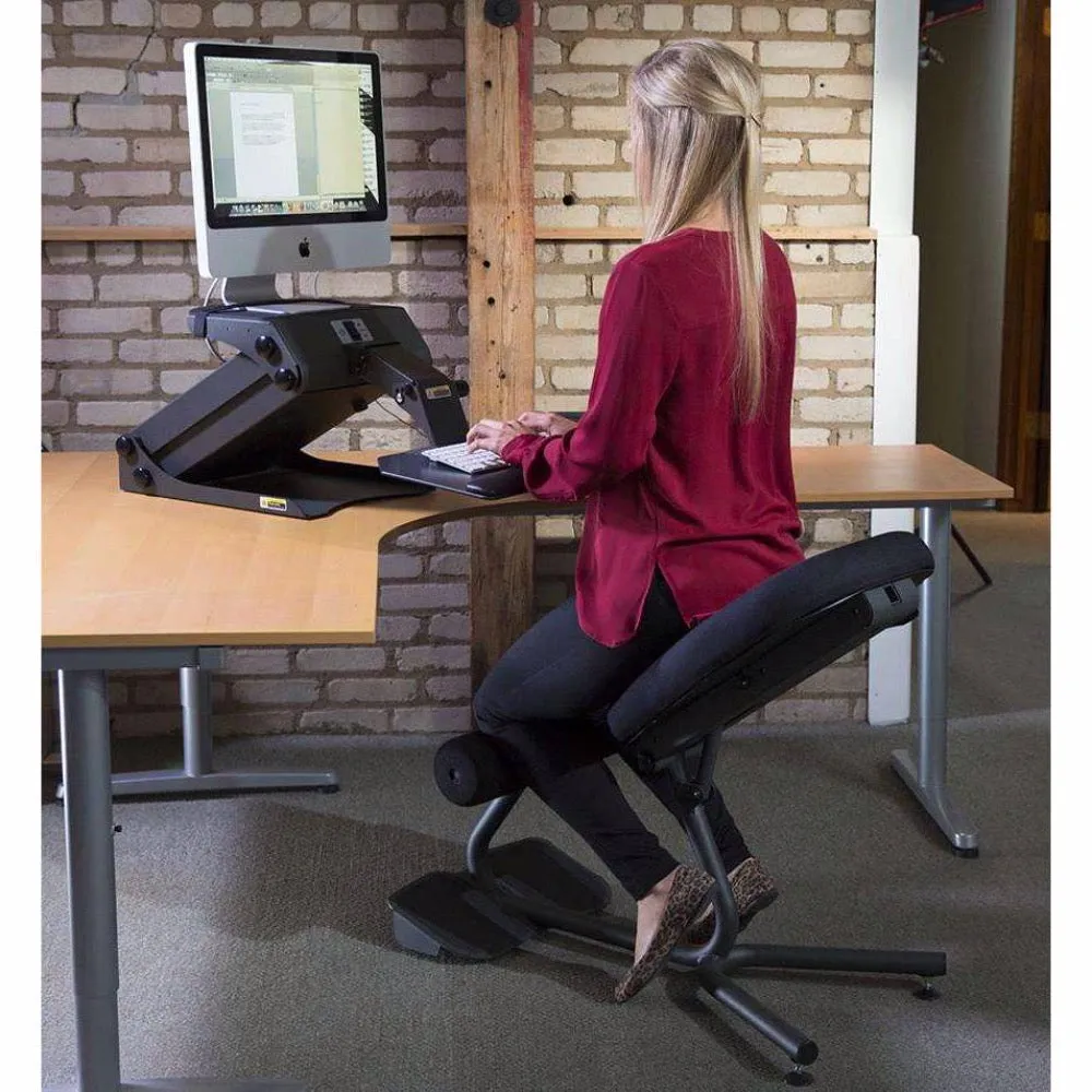 HealthPostures TaskMate Journey 6200 Adjustable Electric Standing Desk, Black