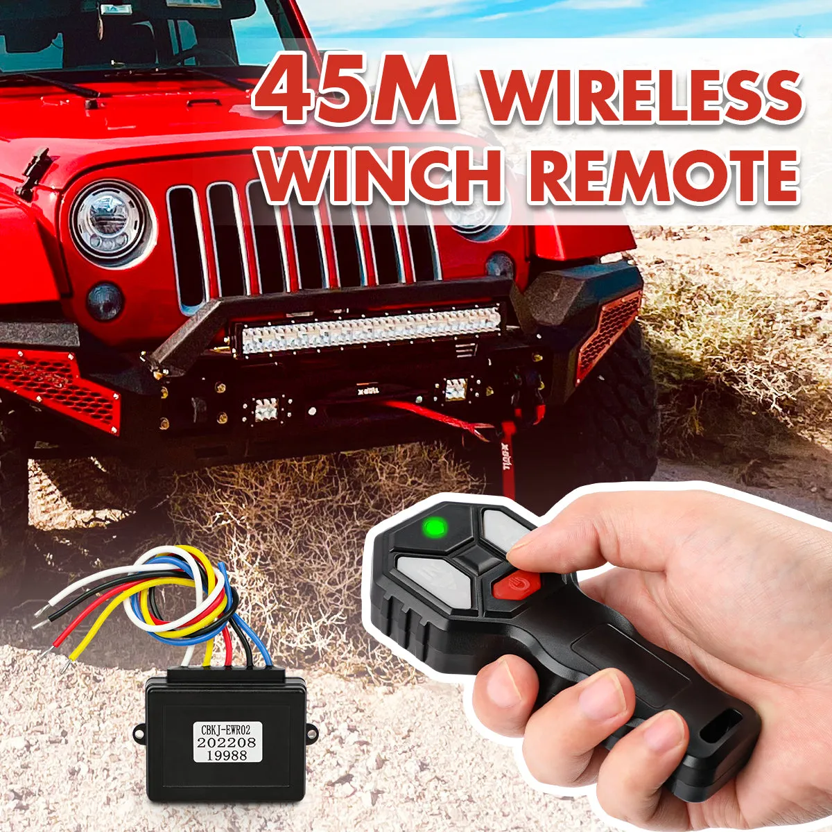 Heavy Duty 12V Wireless Winch Remote Set Long Range X-BULL