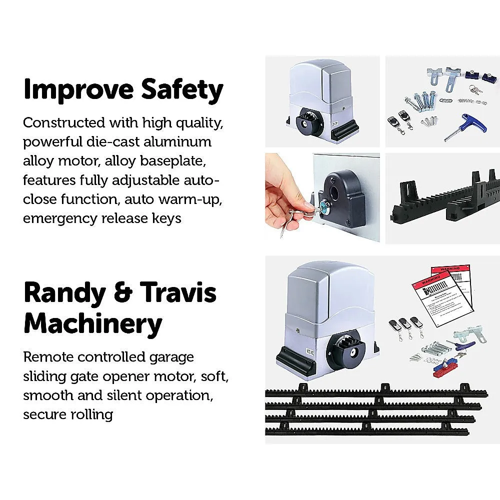 Heavy-Duty Sliding Gate Opener, 1200KG with 4m Rail