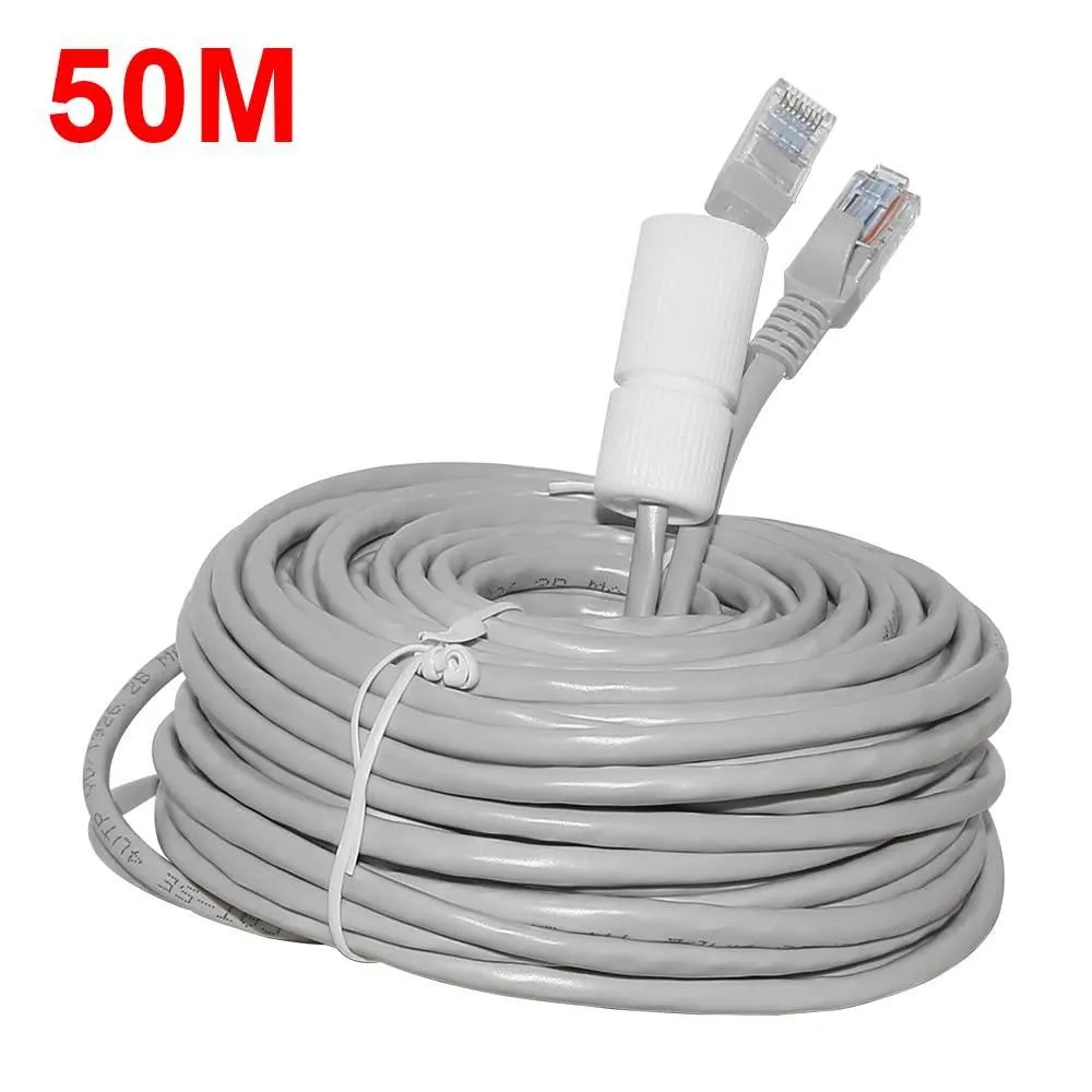 Hiseeu 64Ft Cat5e PoE Ethernet Cable,Network Cable with RJ45 Waterproof Connector