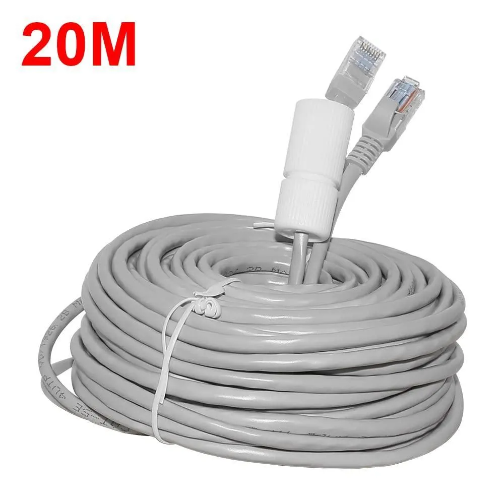 Hiseeu 64Ft Cat5e PoE Ethernet Cable,Network Cable with RJ45 Waterproof Connector