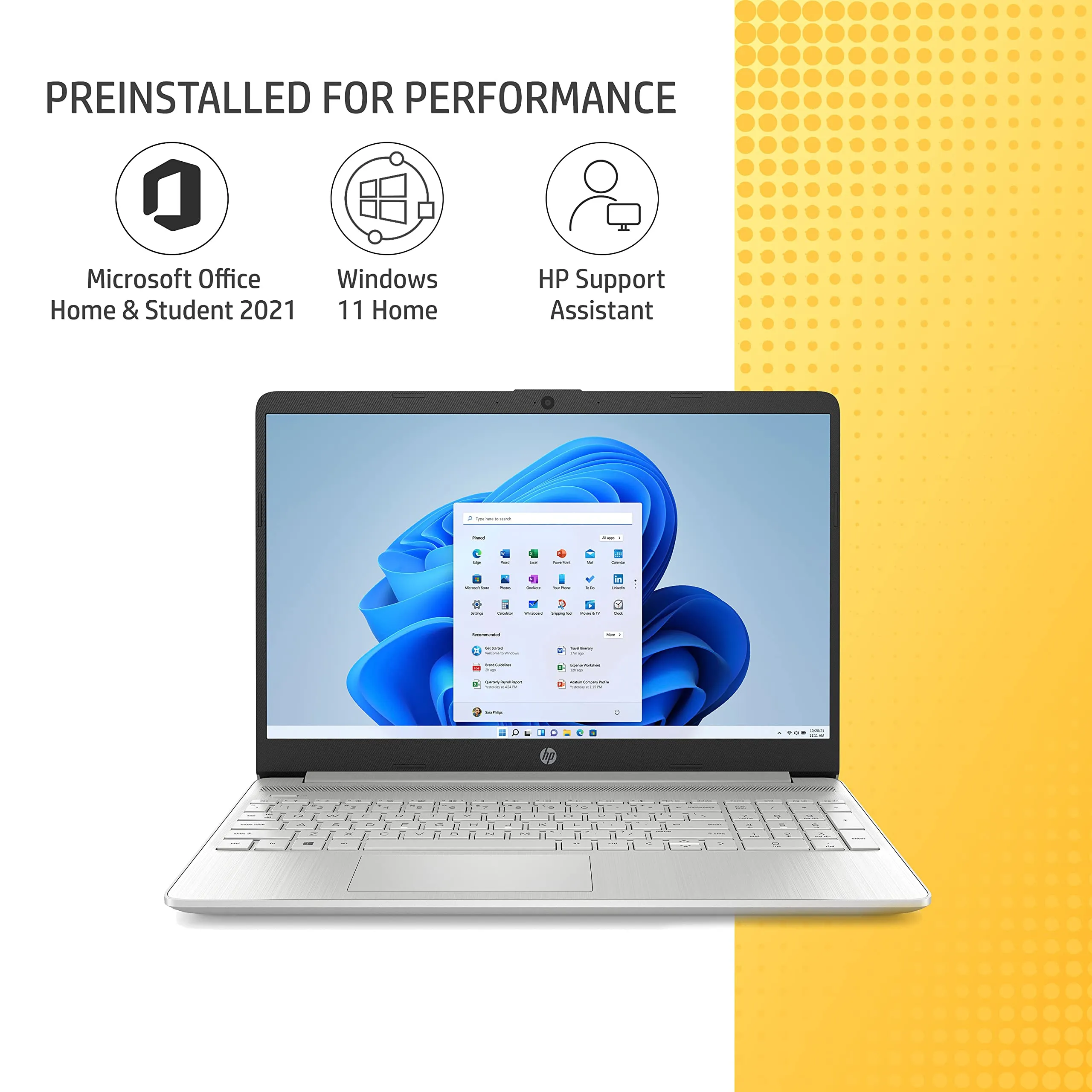 HP 15s 12th Gen Intel Core i5 8GB RAM/512GB SSD 15.6inches(39.6cm) FHD, Micro-Edge Display/Intel Iris Xe Graphics/Dual Speakers/Windows 11 Home/Alexa Built-in/Backlit KB/MSO 2021/1.69kg, 15s-fq5010TU