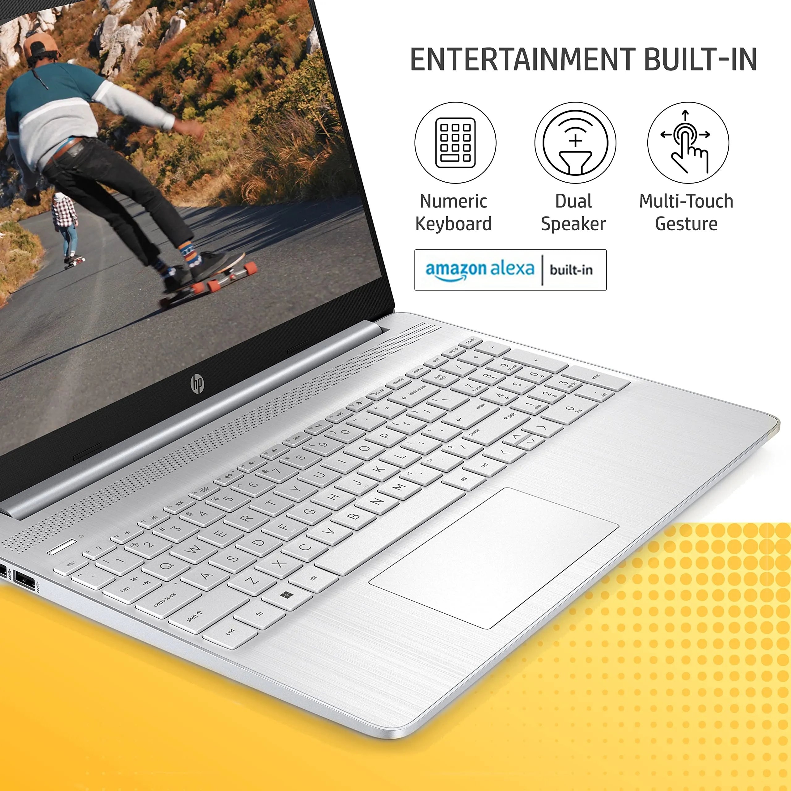 HP 15s 12th Gen Intel Core i5 8GB RAM/512GB SSD 15.6inches(39.6cm) FHD, Micro-Edge Display/Intel Iris Xe Graphics/Dual Speakers/Windows 11 Home/Alexa Built-in/Backlit KB/MSO 2021/1.69kg, 15s-fq5010TU