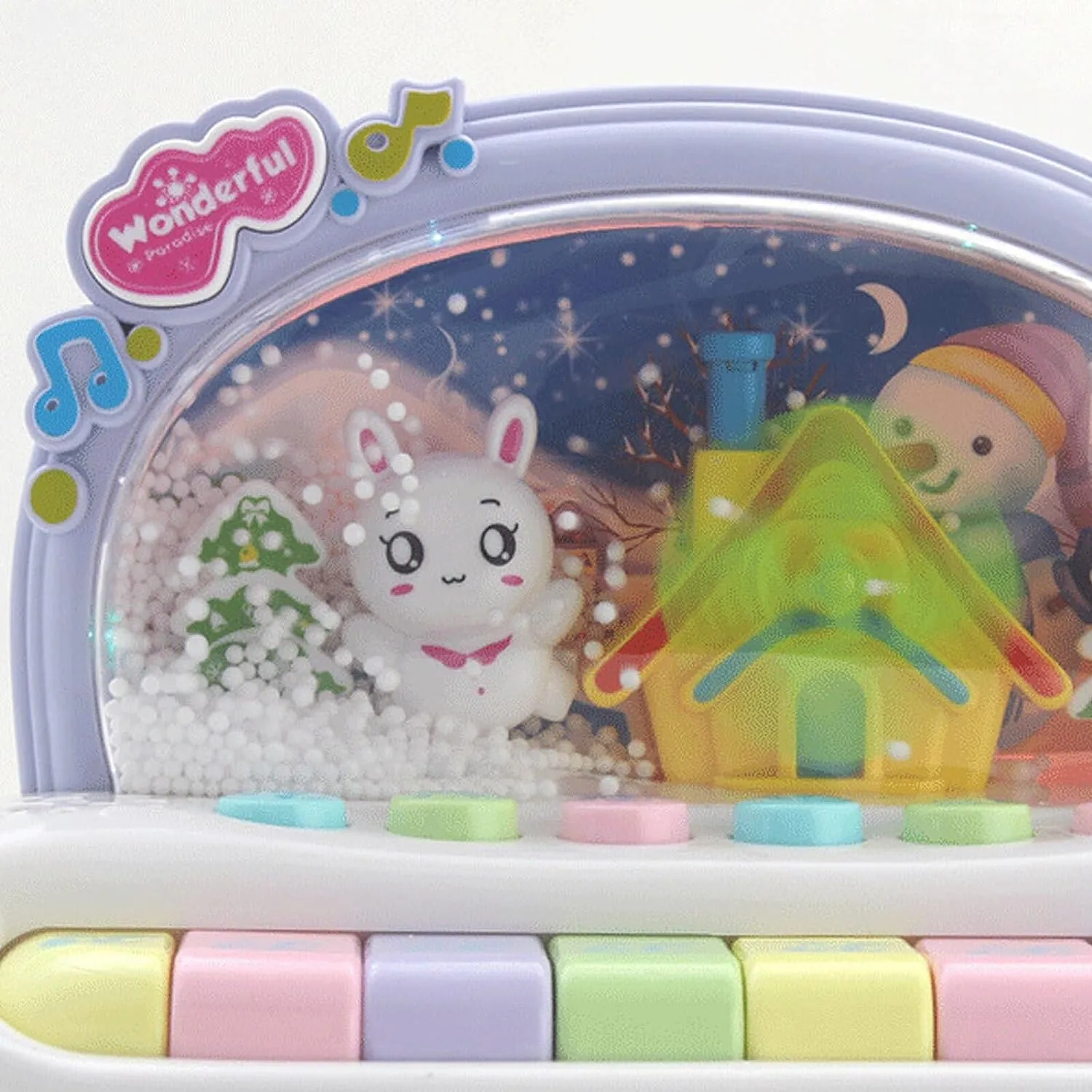 Interactive Kids Snowflake Piano, Illuminates, Animal Sounds - Gominimo