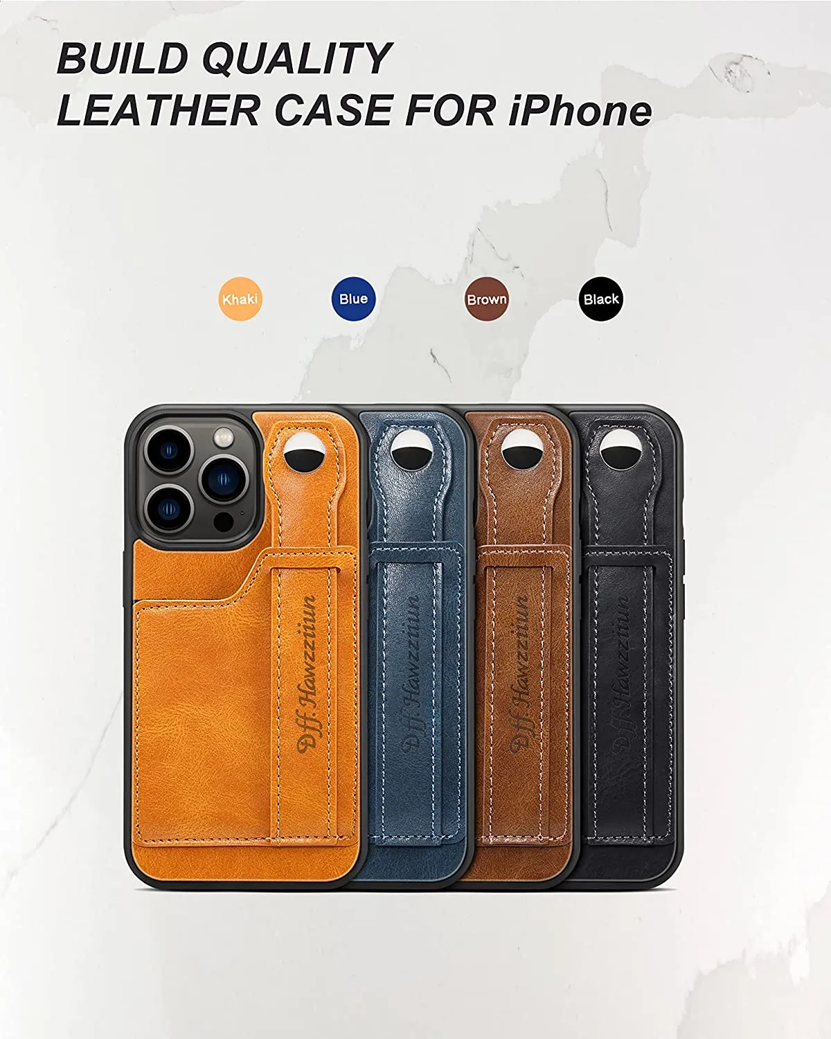 iPhone 13 Pro Max Wallet Case Protective Shockproof Brown