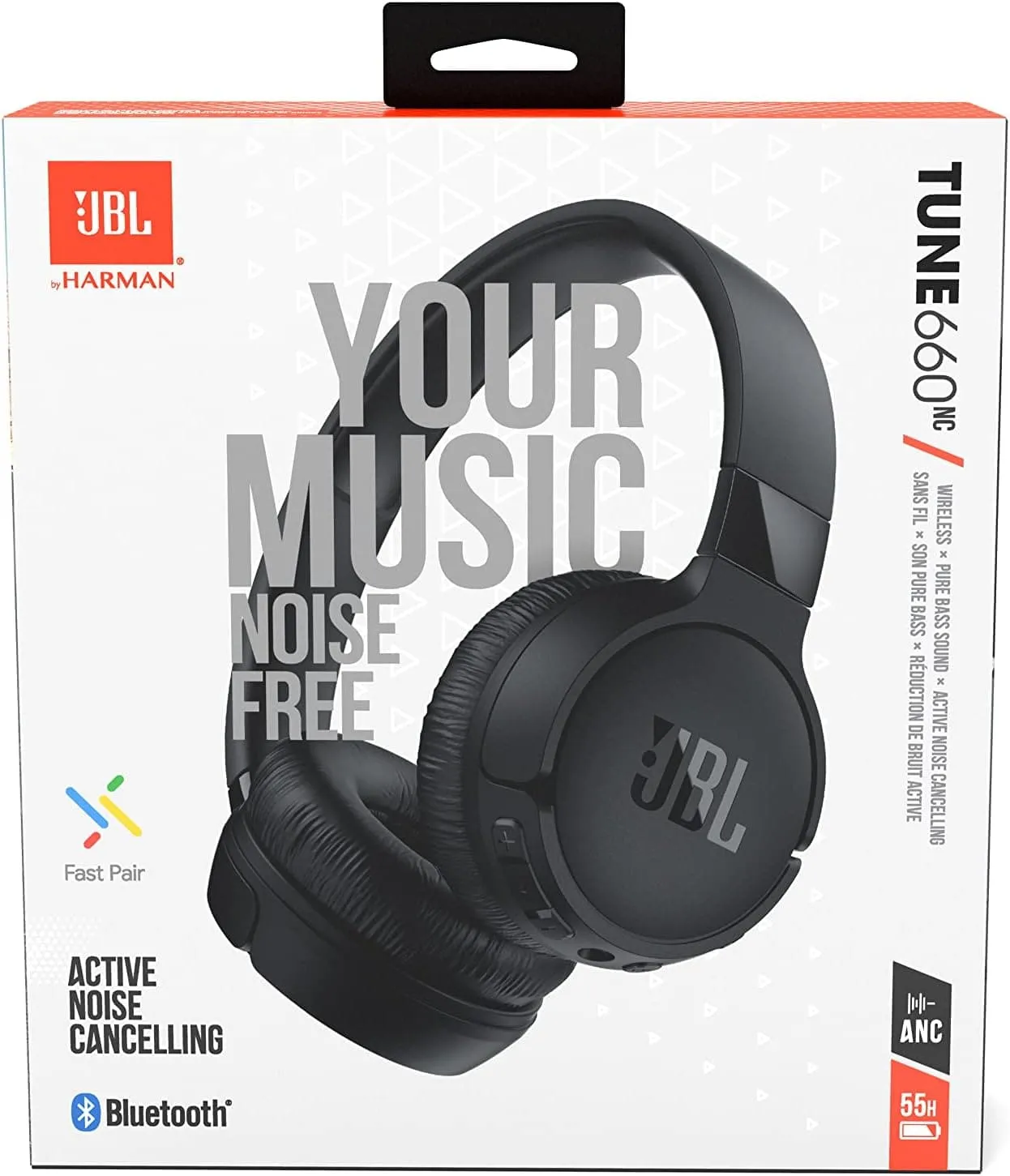 JBL Tune 660NC Wireless Over-Ear Headphones - Bluetooth, Active Noise Cancellation, Black