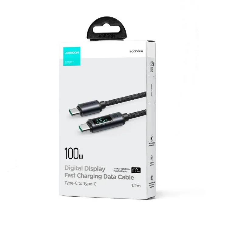 JOYROOM S-CC100A16 100W USB-C Fast Charging Data Cable with Digital Display