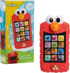 Just Play SESAME STREET Learn with Elmo Pretend Play Phone, Learning and Education, Officially Licensed Kids Toys for Ages 2 Up