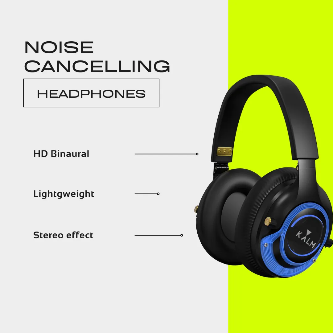 Kalm Now® HiFi Headphones for Sound OFF Workouts -with RF Transmitter | 3 Channels | Bluetooth Ready | Lightweight Headsets for Noiseless Experiences.