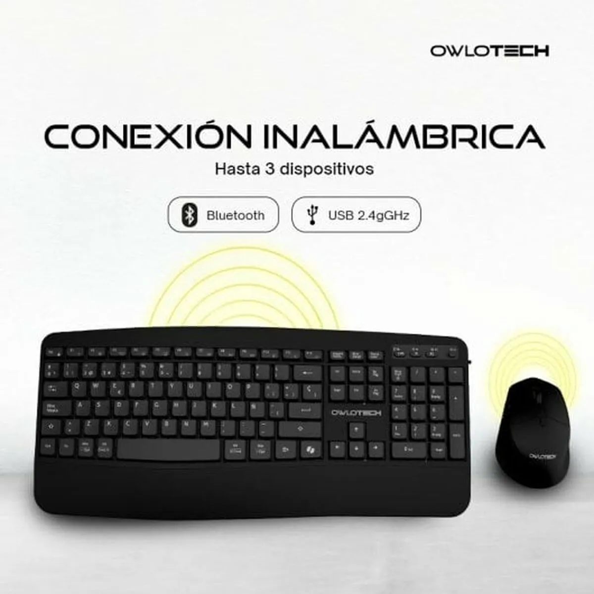 Keyboard and Mouse Owlotech EK500 Black