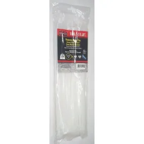 KT Industries 5-9490 Premium White Cable Ties 11.8" Long 75 lb Cap 100 pk