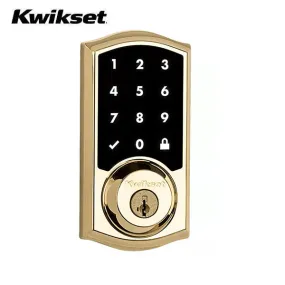 Kwikset - SmartCode 916TRL - Traditional Electronic Deadbolt - with Zigbee Technology - L03 - Lifetime Polished Brass - Grade 2