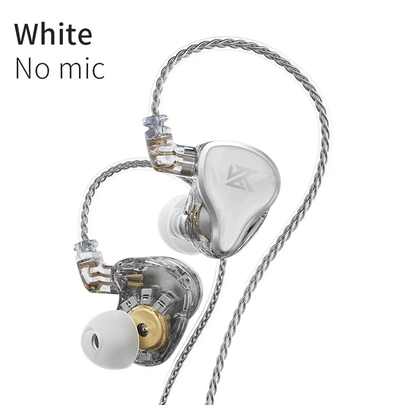 KZ ZAS Earphones 7BA 1DD Dynamic Hybrid Wired Headphones HiFi Bass Sport Headset With Microphones in Ear Monitors