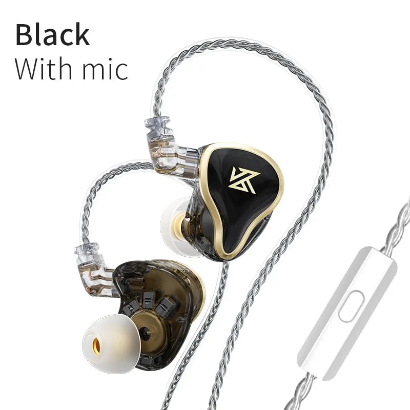 KZ ZAS Earphones 7BA 1DD Dynamic Hybrid Wired Headphones HiFi Bass Sport Headset With Microphones in Ear Monitors