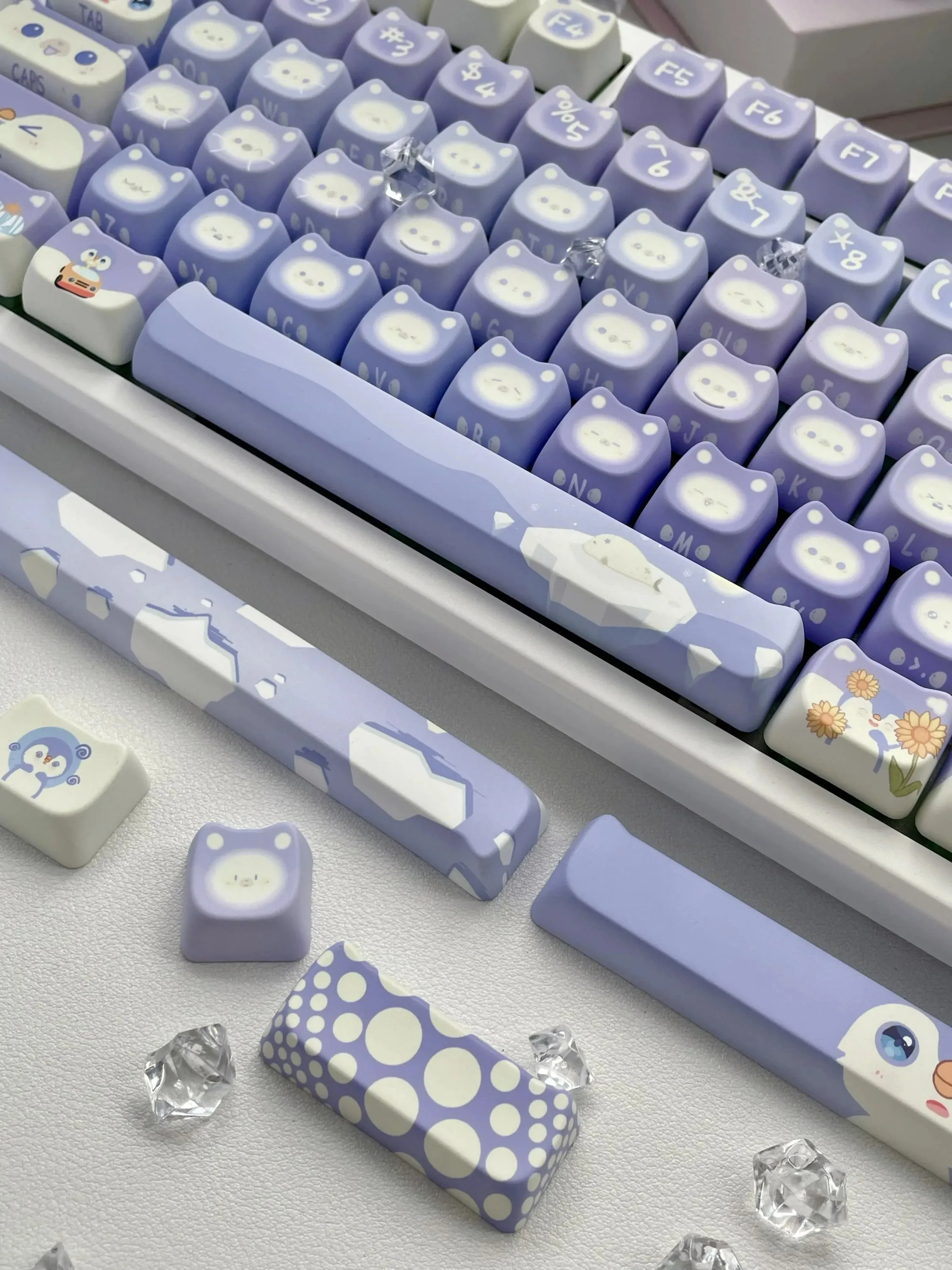 Lavender Penguin Full Key Cap Set