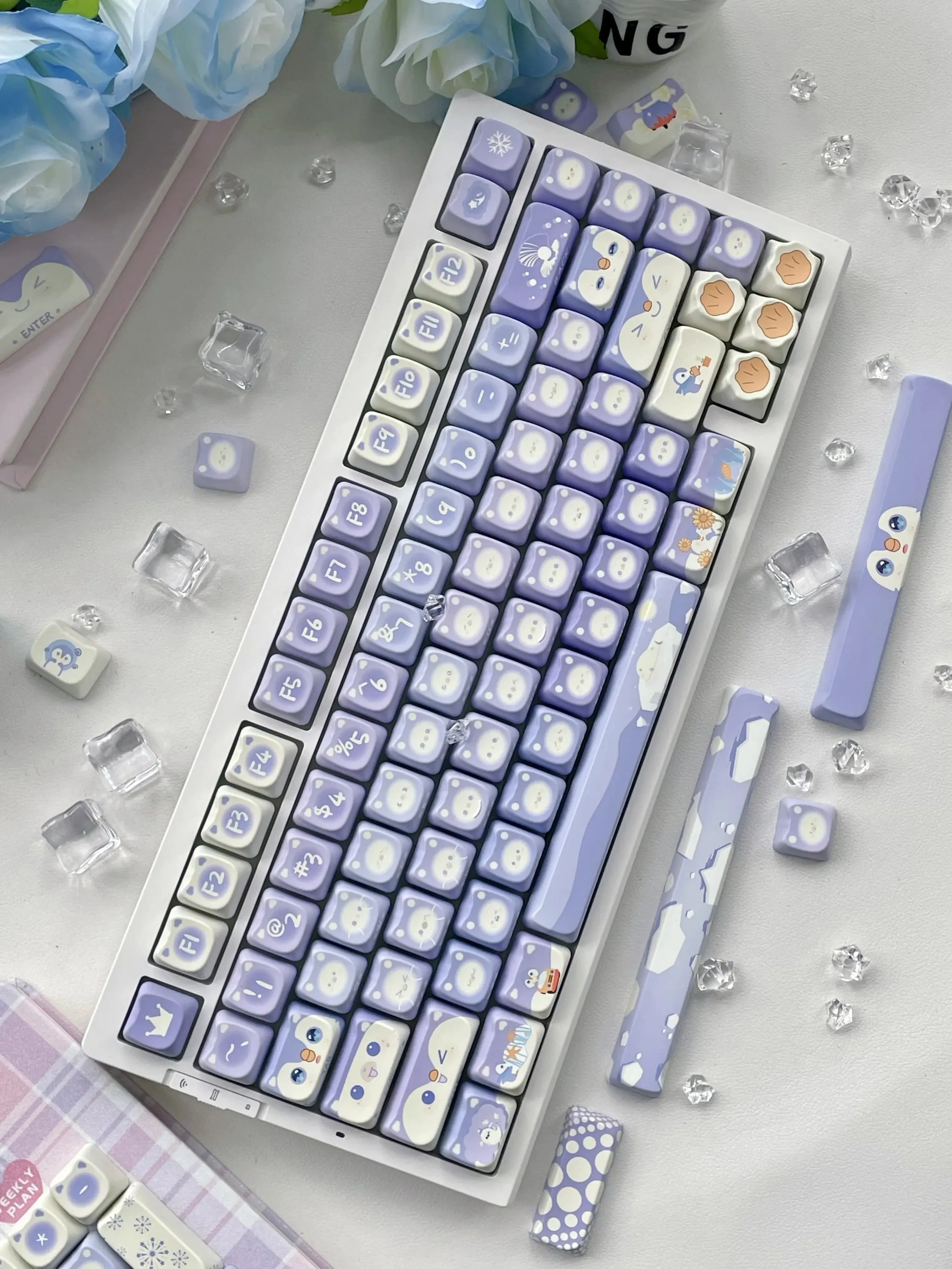 Lavender Penguin Full Key Cap Set